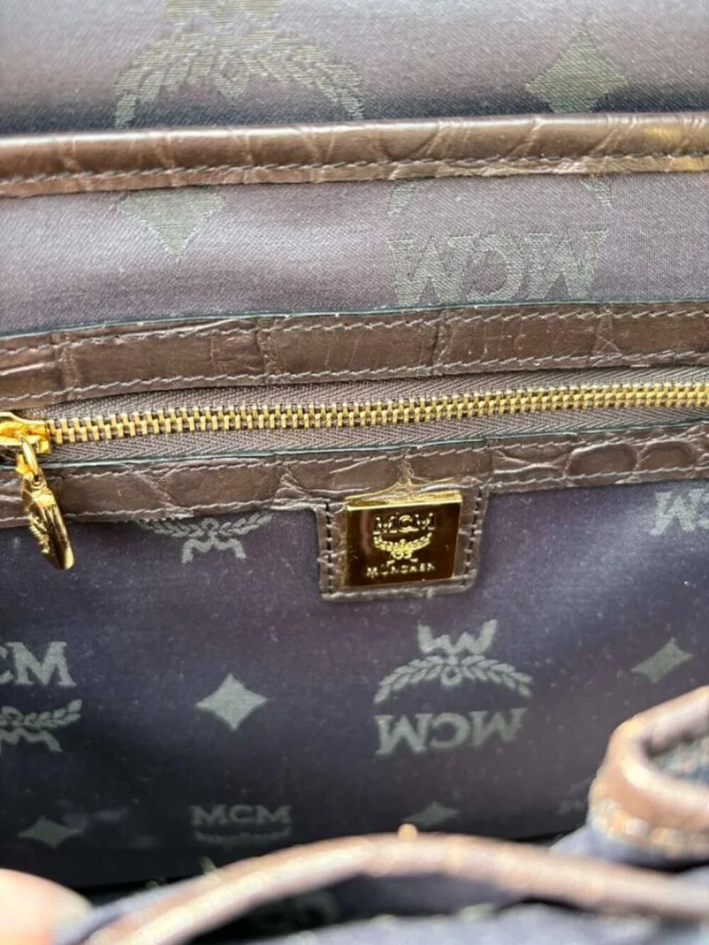 MCM Visetos Snakeskin Studded Leather Backpack - Picture 7 of 16